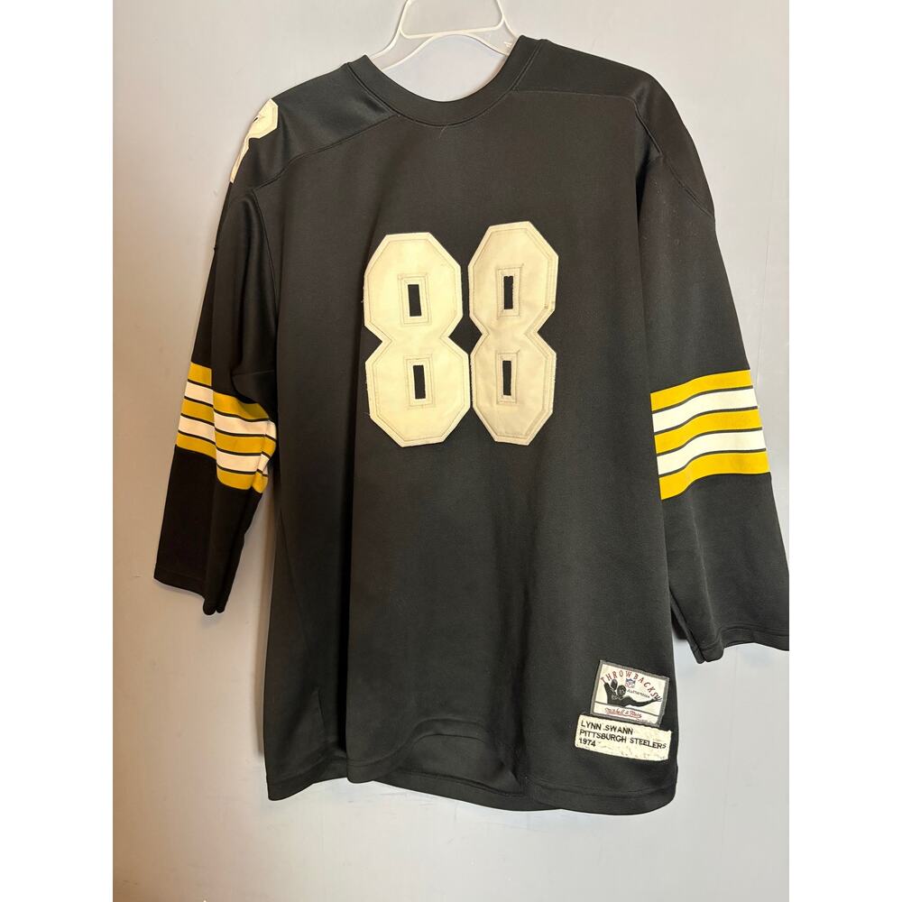 M&N Lynn Swann Pittsburgh Steelers Black Throwback Authentic Jersey Men’s 54